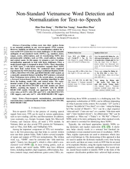 Non-Standard Vietnamese Word Detection and Normalization for
  Text-to-Speech