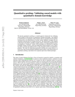Quantitative probing: Validating causal models using quantitative domain
  knowledge