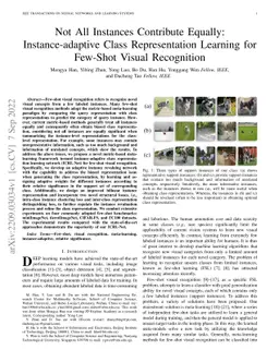 Not All Instances Contribute Equally: Instance-adaptive Class
  Representation Learning for Few-Shot Visual Recognition