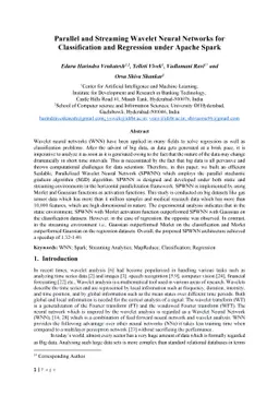 Parallel and Streaming Wavelet Neural Networks for Classification and
  Regression under Apache Spark