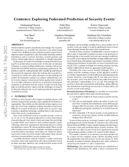 Cerberus: Exploring Federated Prediction of Security Events