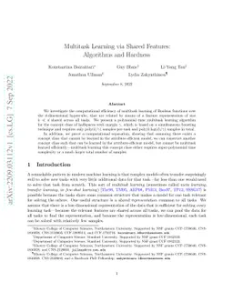Multitask Learning via Shared Features: Algorithms and Hardness
