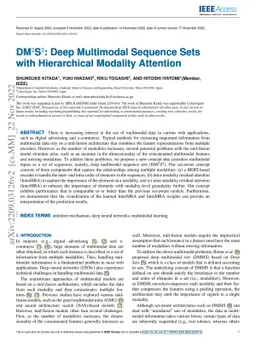DM$^2$S$^2$: Deep Multi-Modal Sequence Sets with Hierarchical Modality
  Attention