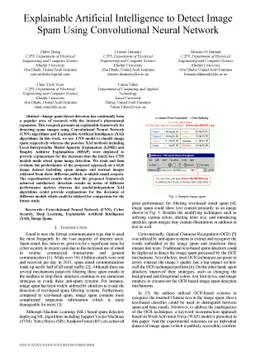 Explainable Artificial Intelligence to Detect Image Spam Using
  Convolutional Neural Network