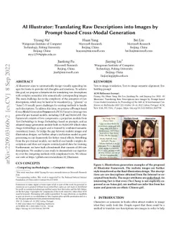 AI Illustrator: Translating Raw Descriptions into Images by Prompt-based
  Cross-Modal Generation