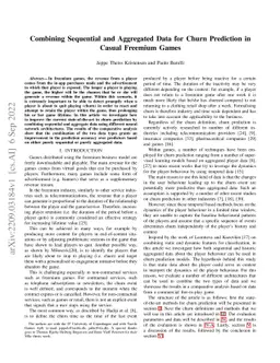 Combining Sequential and Aggregated Data for Churn Prediction in Casual
  Freemium Games