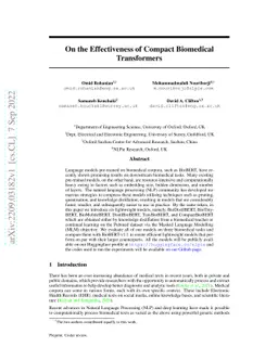 On the Effectiveness of Compact Biomedical Transformers