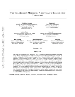 The HoloLens in Medicine: A systematic Review and Taxonomy