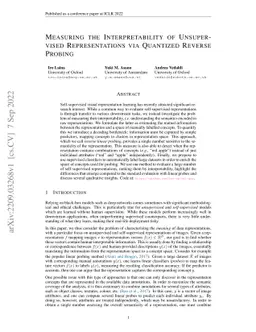 Measuring the Interpretability of Unsupervised Representations via
  Quantized Reverse Probing