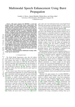 Multimodal Speech Enhancement Using Burst Propagation