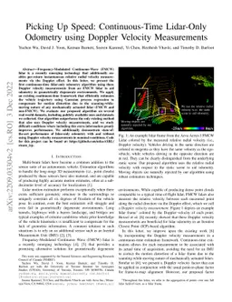 Picking Up Speed: Continuous-Time Lidar-Only Odometry using Doppler
  Velocity Measurements
