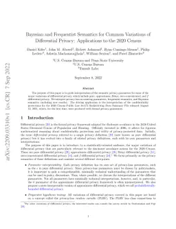 Bayesian and Frequentist Semantics for Common Variations of Differential
  Privacy: Applications to the 2020 Census