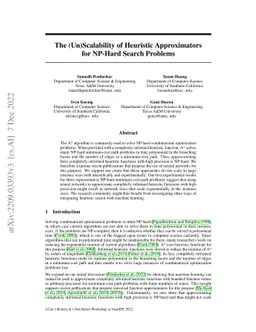 The (Un)Scalability of Heuristic Approximators for NP-Hard Search
  Problems