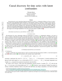 Causal discovery for time series with latent confounders