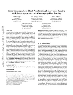 Same Coverage, Less Bloat: Accelerating Binary-only Fuzzing with
  Coverage-preserving Coverage-guided Tracing