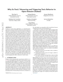 Why So Toxic? Measuring and Triggering Toxic Behavior in Open-Domain
  Chatbots