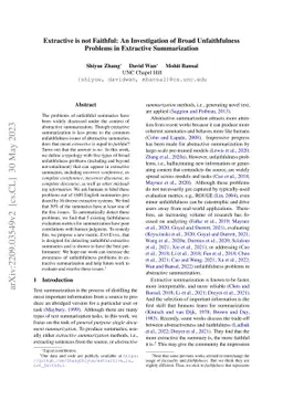 Extractive is not Faithful: An Investigation of Broad Unfaithfulness
  Problems in Extractive Summarization