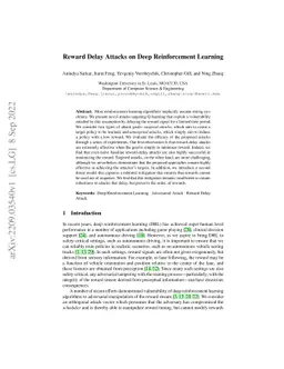Reward Delay Attacks on Deep Reinforcement Learning
