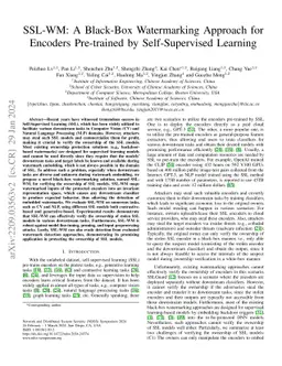 SSL-WM: A Black-Box Watermarking Approach for Encoders Pre-trained by
  Self-supervised Learning
