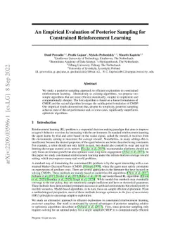 An Empirical Evaluation of Posterior Sampling for Constrained
  Reinforcement Learning