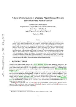 Adaptive Combination of a Genetic Algorithm and Novelty Search for Deep
  Neuroevolution
