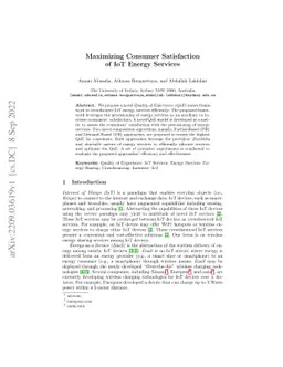 Maximizing Consumer Satisfaction of IoT Energy Services