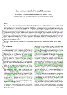 Deep Learning Models for Detecting Malware Attacks