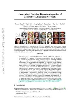 Generalized One-shot Domain Adaptation of Generative Adversarial
  Networks