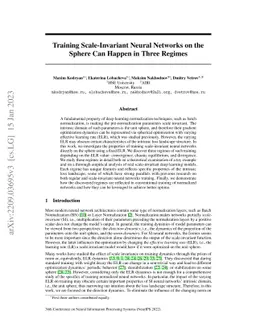 Training Scale-Invariant Neural Networks on the Sphere Can Happen in
  Three Regimes