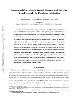 Incremental Correction in Dynamic Systems Modelled with Neural Networks
  for Constraint Satisfaction