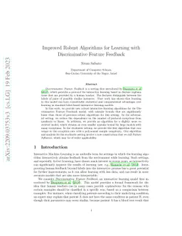 Improved Robust Algorithms for Learning with Discriminative Feature
  Feedback