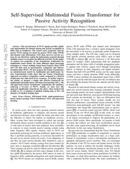 Self-Supervised Multimodal Fusion Transformer for Passive Activity
  Recognition