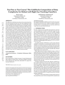 Too Fine or Too Coarse? The Goldilocks Composition of Data Complexity
  for Robust Left-Right Eye-Tracking Classifiers