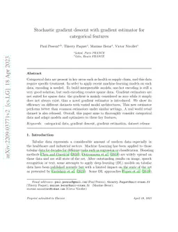 Stochastic gradient descent with gradient estimator for categorical
  features