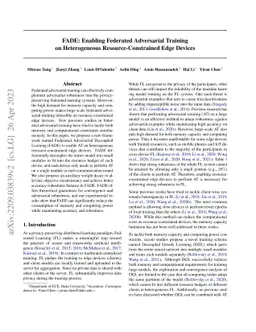 FADE: Enabling Federated Adversarial Training on Heterogeneous
  Resource-Constrained Edge Devices