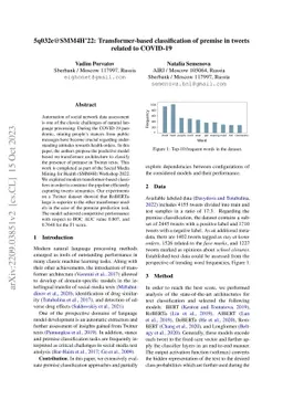 5q032e@SMM4H'22: Transformer-based classification of premise in tweets
  related to COVID-19