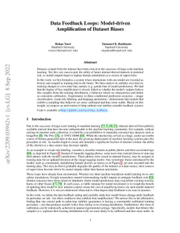 Data Feedback Loops: Model-driven Amplification of Dataset Biases
