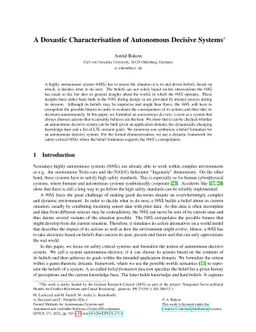 A Doxastic Characterisation of Autonomous Decisive Systems