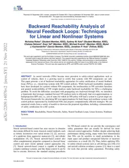 Backward Reachability Analysis of Neural Feedback Loops: Techniques for
  Linear and Nonlinear Systems