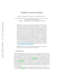 Weighted Contrastive Hashing