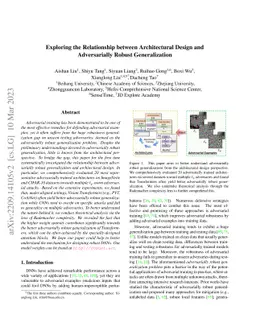 Exploring the Relationship between Architecture and Adversarially Robust
  Generalization
