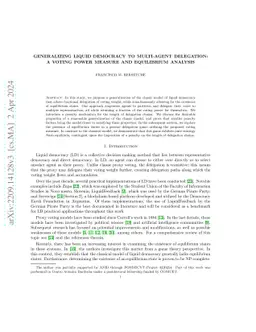 Generalizing Liquid Democracy to multi-agent delegation: A Voting Power
  Measure and Equilibrium Analysis