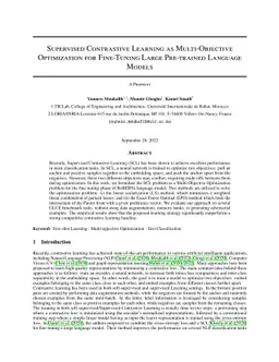 Supervised Contrastive Learning as Multi-Objective Optimization for
  Fine-Tuning Large Pre-trained Language Models