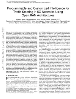 Programmable and Customized Intelligence for Traffic Steering in 5G
  Networks Using Open RAN Architectures