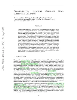 Prompt-driven efficient Open-set Semi-supervised Learning