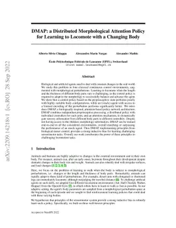 DMAP: a Distributed Morphological Attention Policy for Learning to
  Locomote with a Changing Body