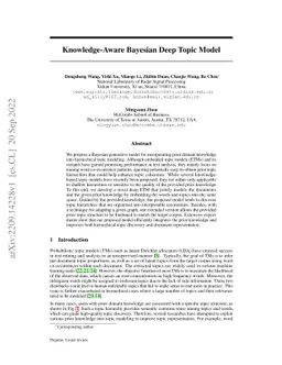 Knowledge-Aware Bayesian Deep Topic Model