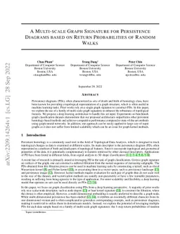 A Multi-scale Graph Signature for Persistence Diagrams based on Return
  Probabilities of Random Walks