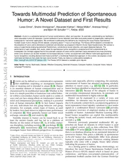 Towards Multimodal Prediction of Spontaneous Humour: A Novel Dataset and
  First Results