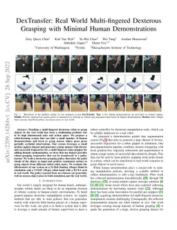 DexTransfer: Real World Multi-fingered Dexterous Grasping with Minimal
  Human Demonstrations